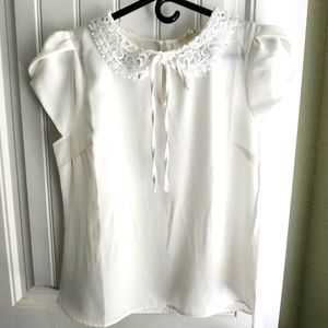 Sheer cream blouse size M